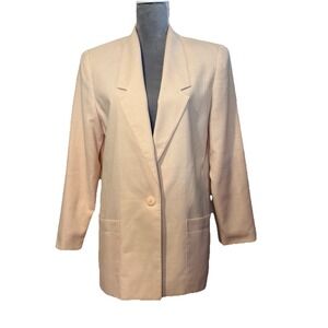 Vintage 80s Westbound Blazer 10 Pastel Pink Single Button Structured Textured
